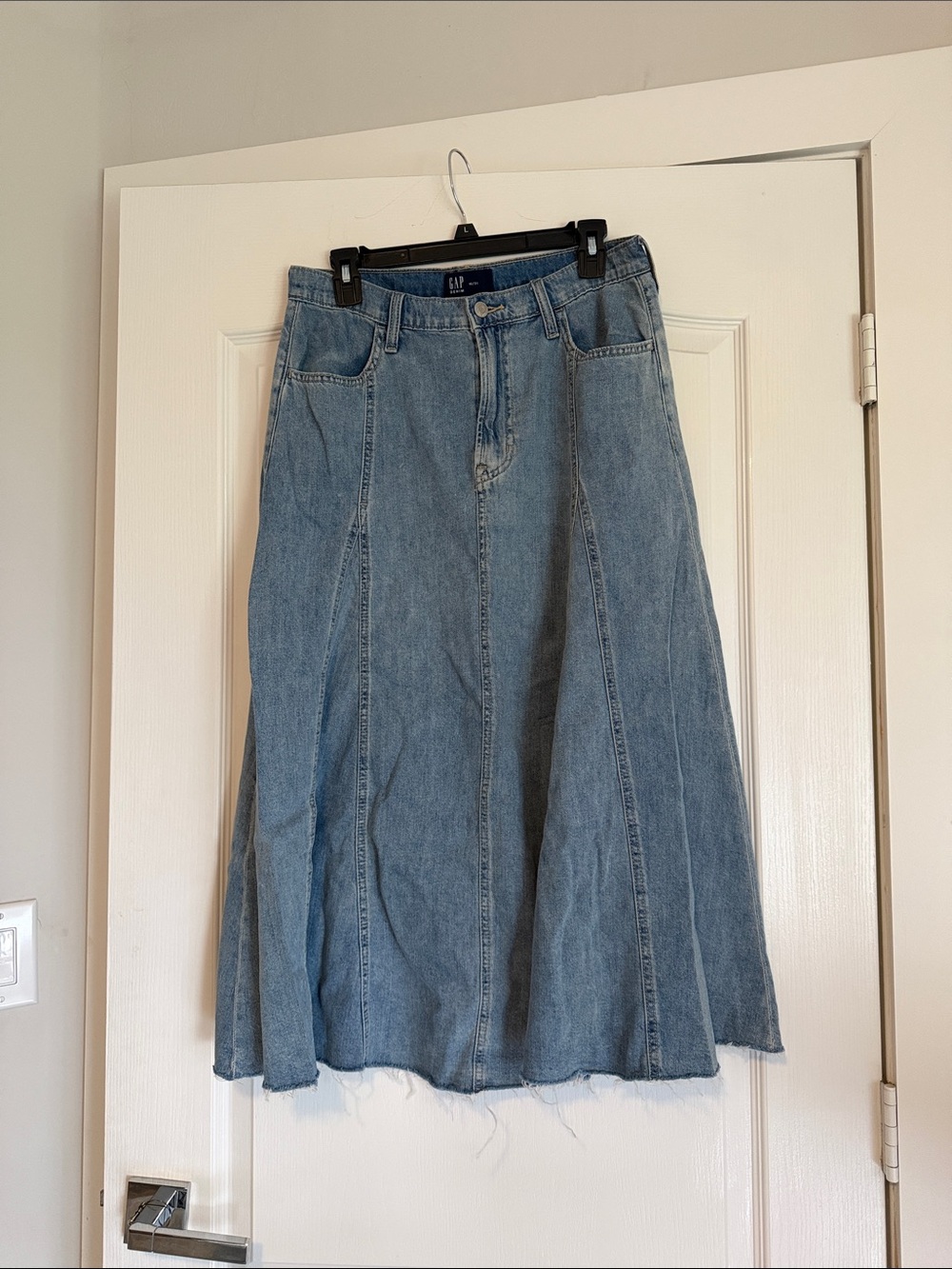 GAP Light Blue Denim Panel Maxi Skirt
